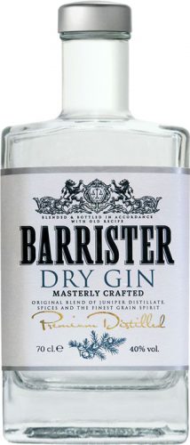 40% vol. beinhaltet der Dry Gin von Barrister.