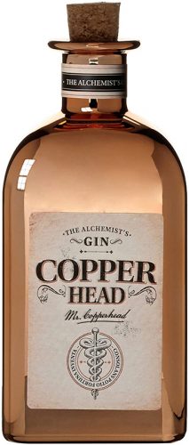 Eine vergoldete Apothekerflasche, die zu seinem Namen The Alchemist's passt.