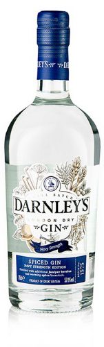 Mit einem herausstechenden edlen Königsblau betont die Flasche den Verschluss und den Banner im unteren Bereich.