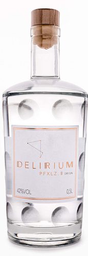 Die Flasche mit einem Alkoholgehalt von 42% vol., erinnert an das Pfälzer Dubbeglas Design.