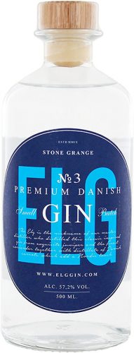 Eine zylinderförmige Flasche, mit einem oval förmigen Etikett in der Farbe blau, welches typisch für jeden Navy Strength Gin ist.