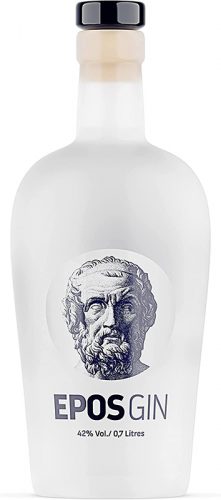 Epos Gin wird in Griechenland hergestellt und hat einen Alkoholgehalt von 42%