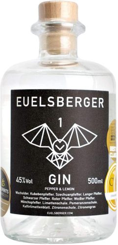 Der Euelsberger 1 Pepper & Lemon Gin wird handgefertigt in Deutschland hergestellt und mit Aromen aus aller Welt kombiniert.