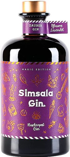 Ein Zauber Gin verfärbt sich mit Tonic von blau zu lila und enthält 41% Alkoholgehalt - Simsala Gin.